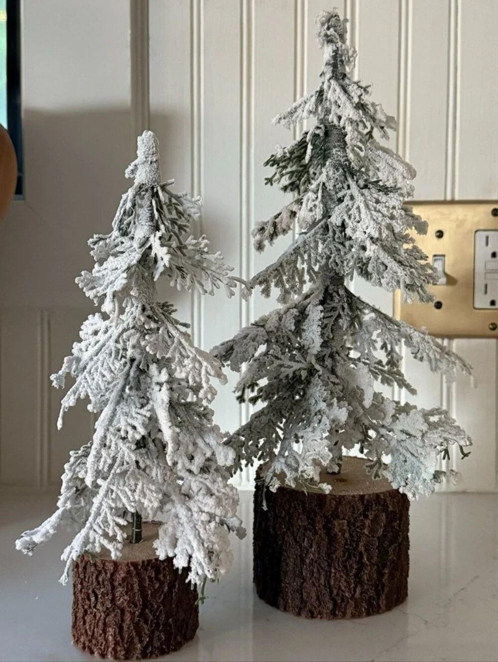 Two Tabletop  Christmas Tree Set